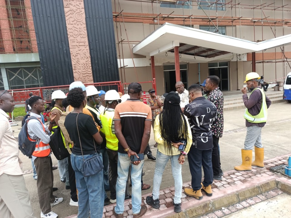 Aveo team and architecture students at the Axari Towers site in Calabar