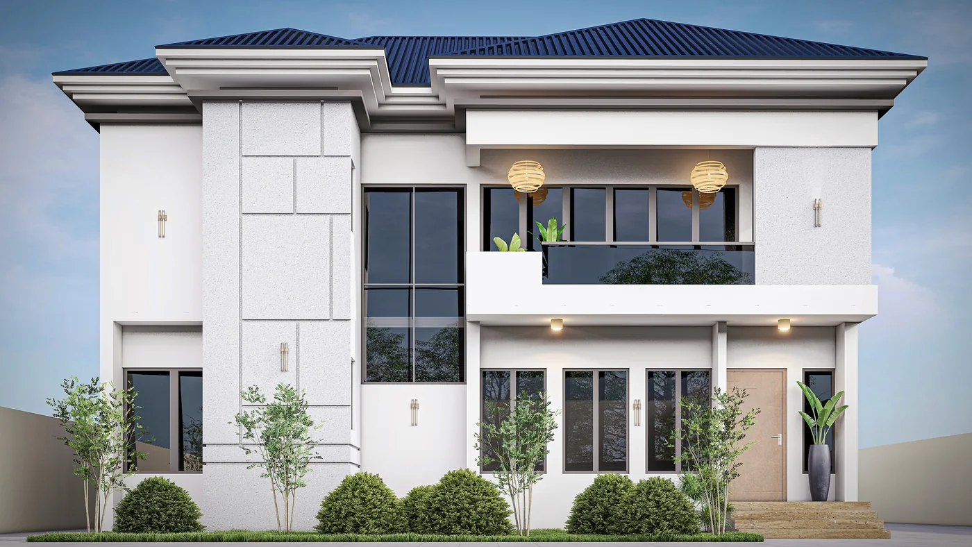 Front elevation of Aveo's Mekenge Layout residential design